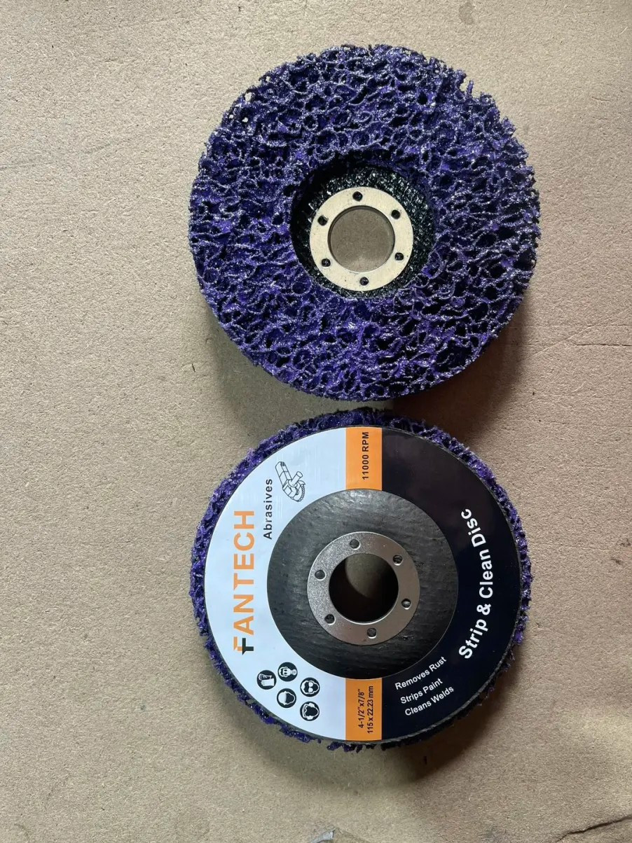 10PC 4-1/2″ x 7/8″ Polycarbide Abrasive Strip Disc Wheel Paint Rust Removal