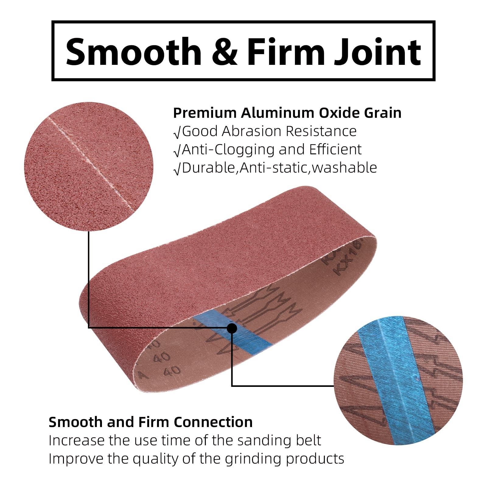 3-Inch x 21-Inch Belt Sander Paper,40 Grit Aluminum Oxide 3x21in, 40
