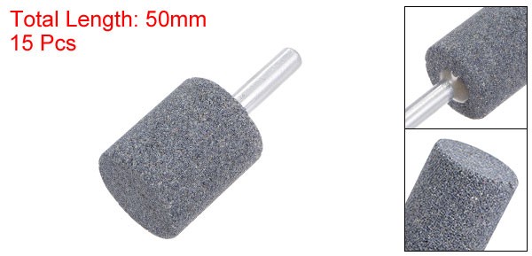 15pcs Abrasive Mounted Stone 1/4″ Shank 1″ Cylindrical Corundum Grinding Head