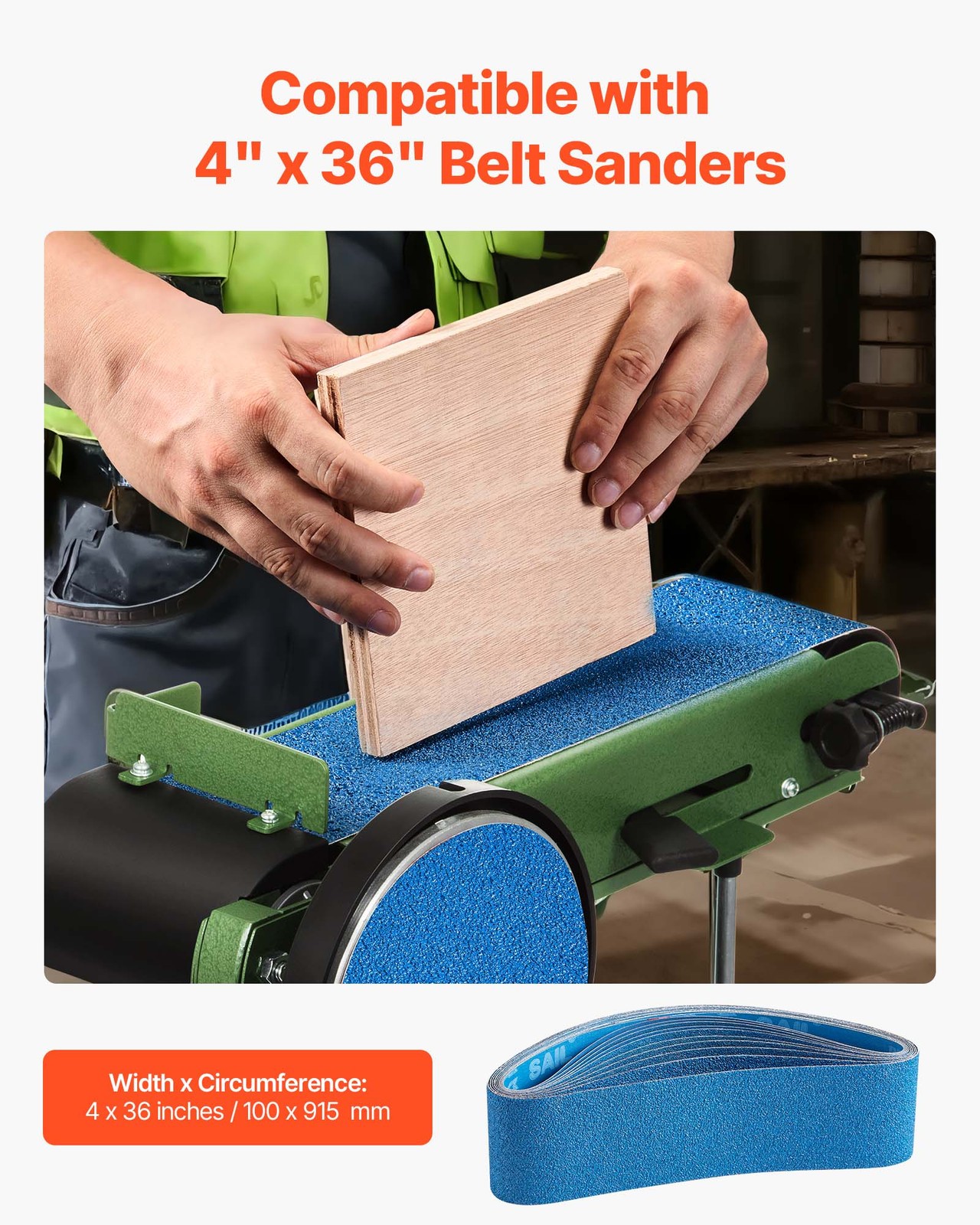 VEVOR Sanding Belts 4″ x 36″ 10 PCS Belt Sander Sanding Belt with Assorted Grits