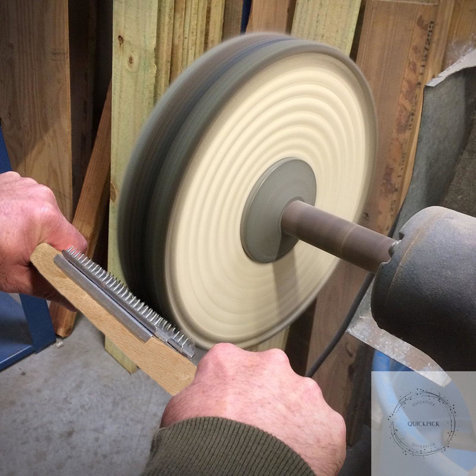 Buffer Wheel Rake Polishing Tool with Stainless Steel Rake Teeth Head and Handle