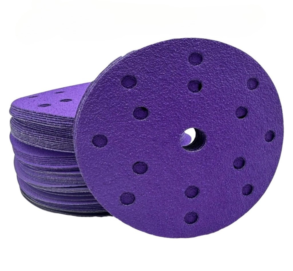 25/50PCS 6”150mm Ceramic Sanding Discs P60-180 Hook & Loop 15-H for Polishing