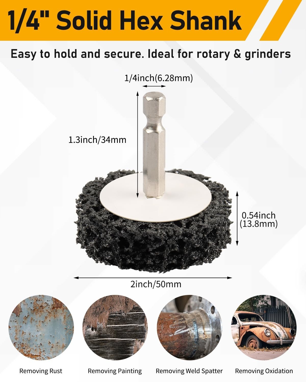 2″ 4-Pack Quick Change Paint Stripper Discs with 1/4″ Hex Shank – Rust Removal