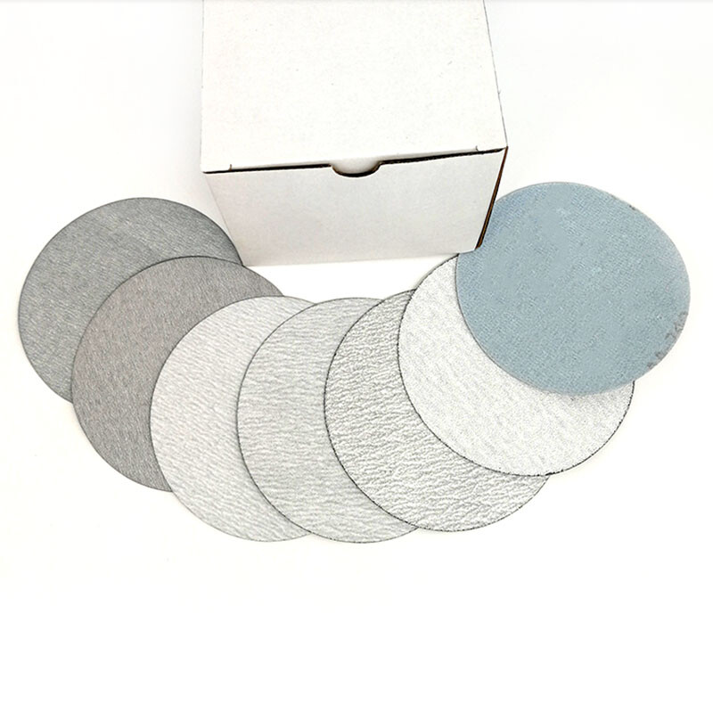 6 Inch 150mm Flocking White Sand Dry Grinding Sandpaper Disc 60~1000# Hook &Loop