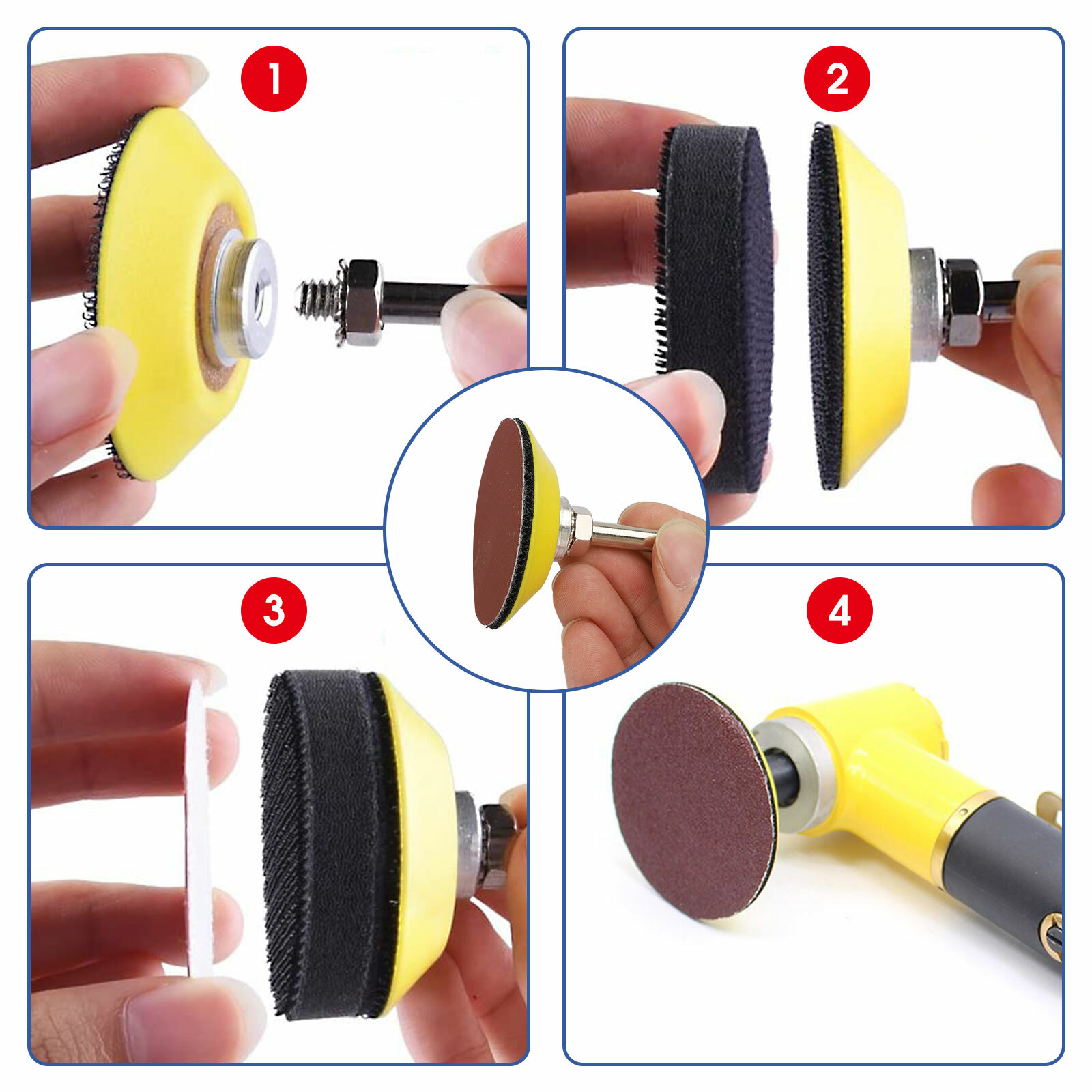 100pcs 2Inch 80-3000 Grit Mixed Sander Sanding Discs Pads Hook & Loop Sandpaper