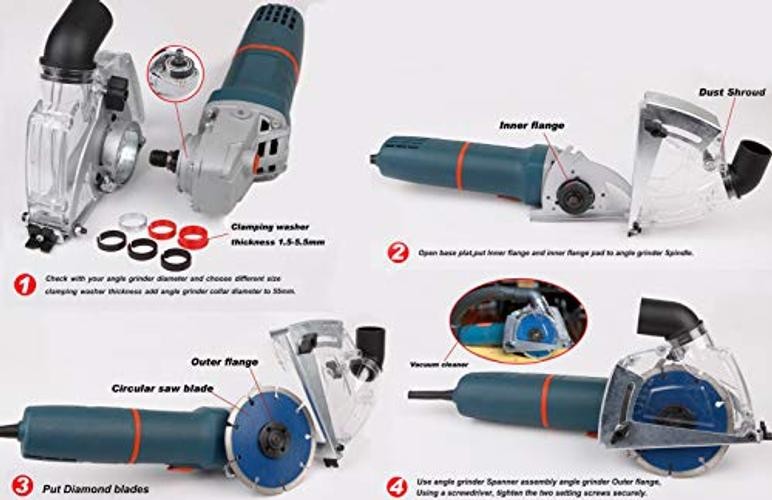 Aidelife Dust collecting Guard,Cutting Dust Shroud for Angle Grinders 4 Clear