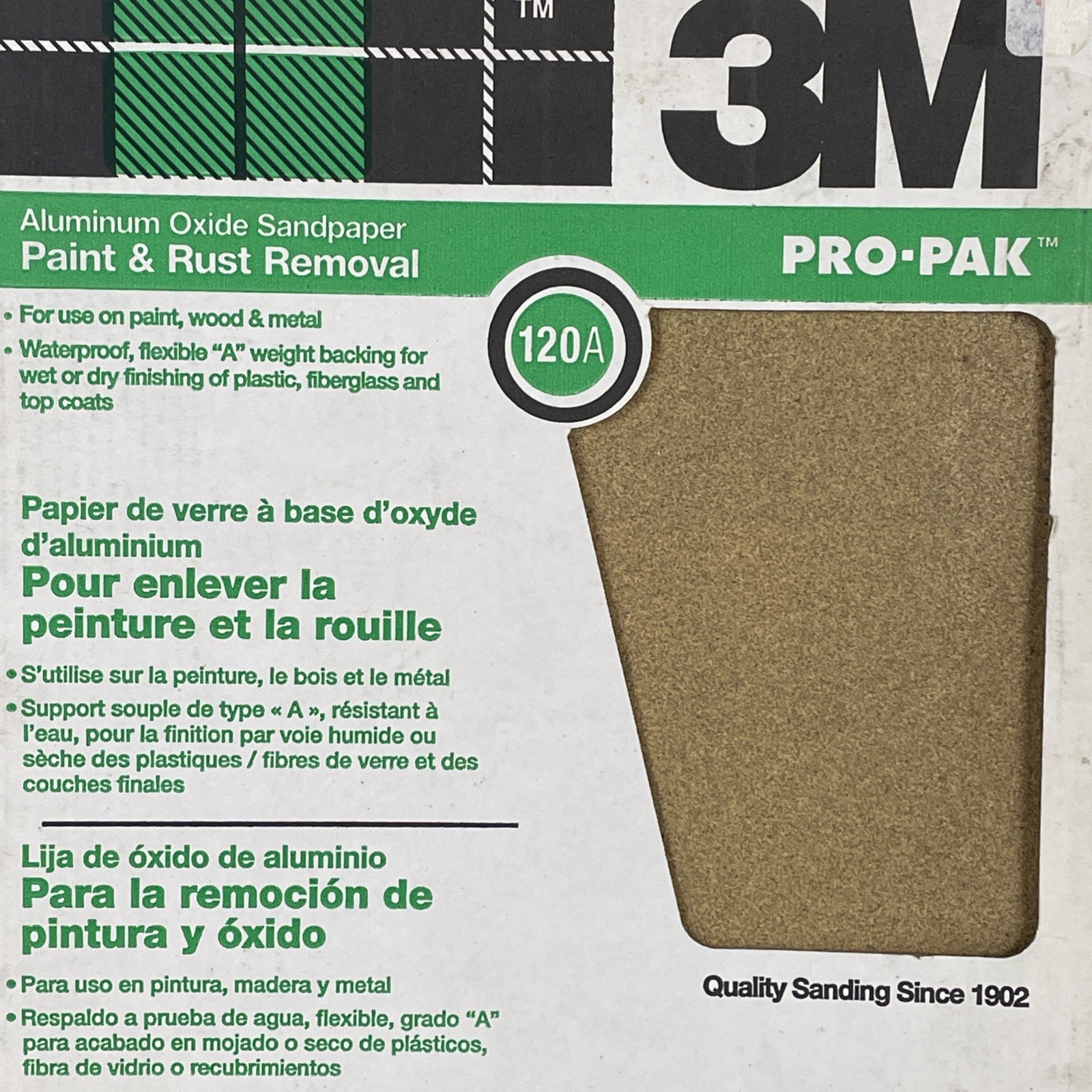 3M Pro-Pak 9 In. x 11 In 120A 25 Sheets Paint & Rust Removal Sandpaper