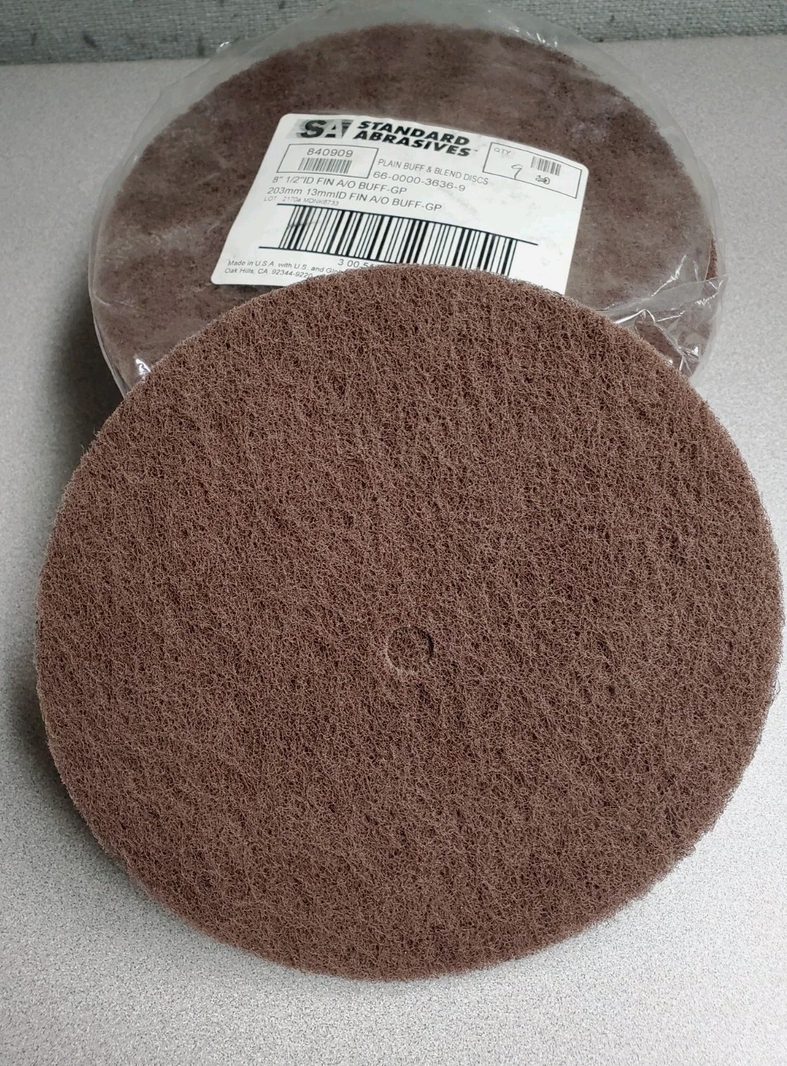 9-PCS. – Standard Abrasives Buff and Blend GP Disc 840909 8″ x 1/2″ A FIN Grit