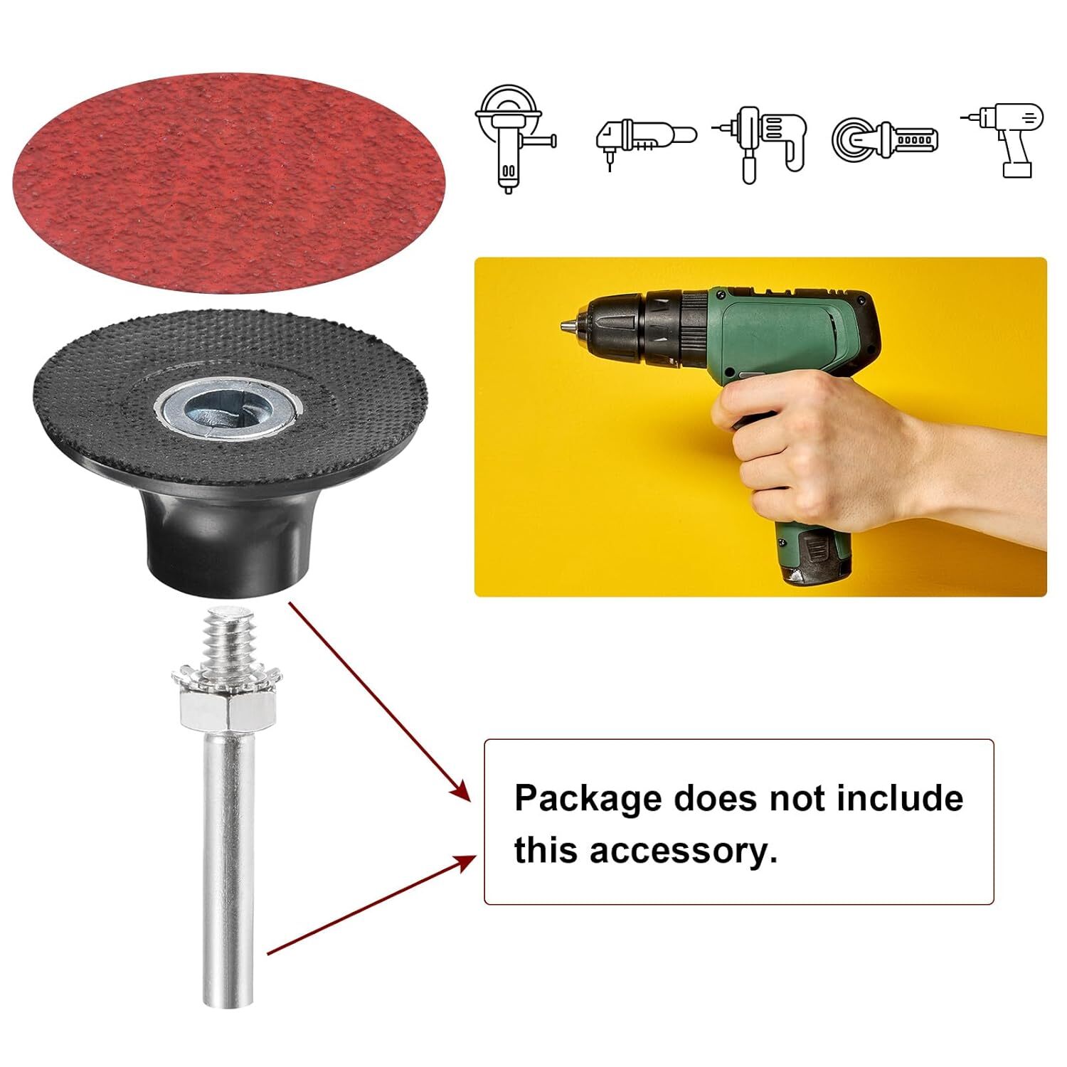 25PCS 36Grit 2 In/50MM Quick Change Sanding Disc R-Type Ceramic Grains