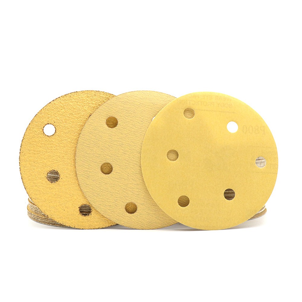 5 Inch 125mm Round Dry Sanding Discs 80-800 Grit Hook & Loop Sandpaper 6 Holes