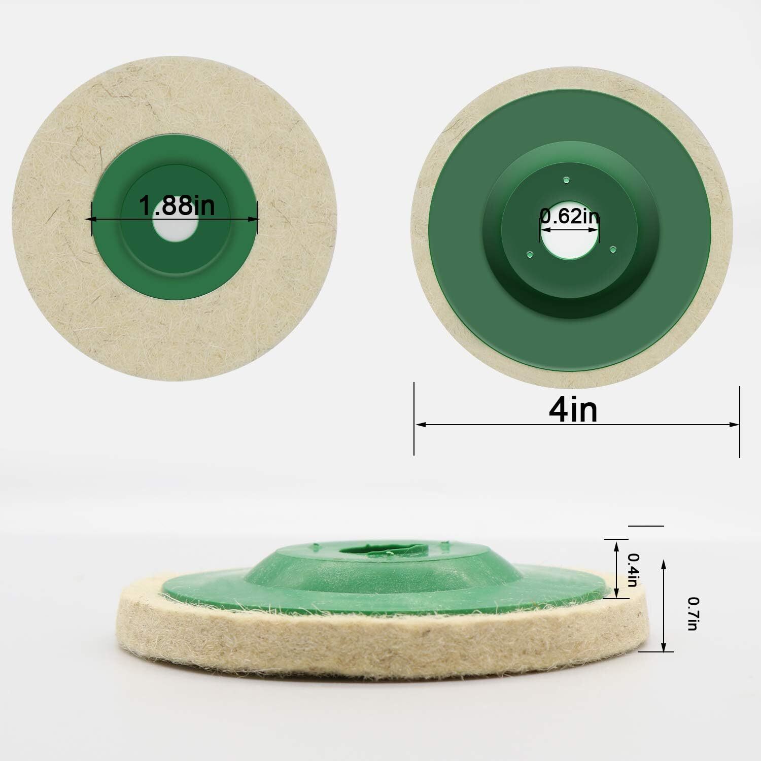 Wool Felt Polishing Wheel Disc 10pcs 4″Arbor Buffing Wheel For 100 Angle Grinder