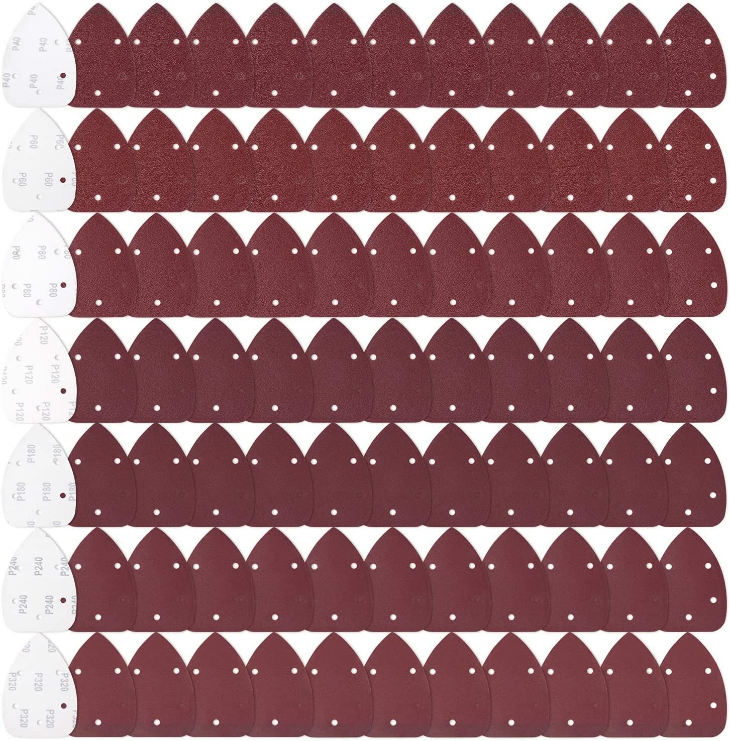 84PCS 40 60 80 120 180 240 320 Grit Mouse Detail Sander Sandpaper Sanding Pads