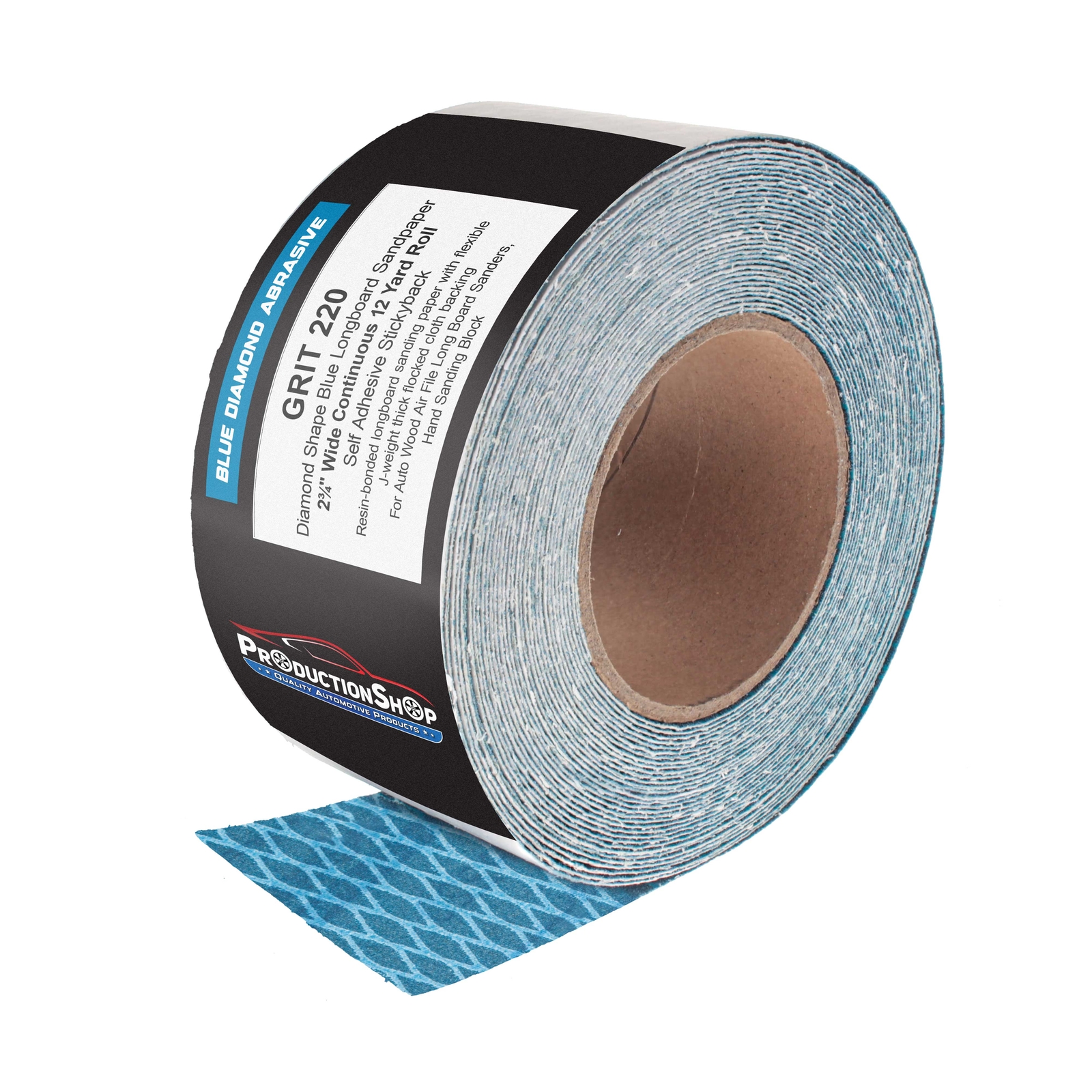 220 Grit PSA Diamond Shape Longboard Sandpaper 2.75″x 12 Yard Roll Self Adhesive