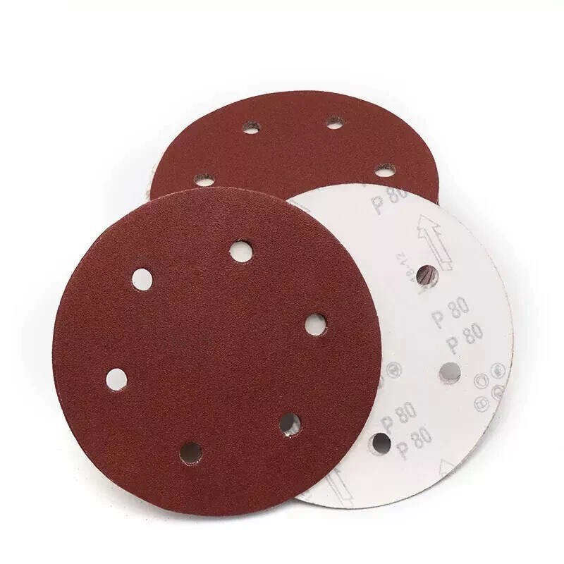 10pcs 9 Inch 6 Hole Grit 40-320 Sanding Paper Discs Self Adhesive Round Disk