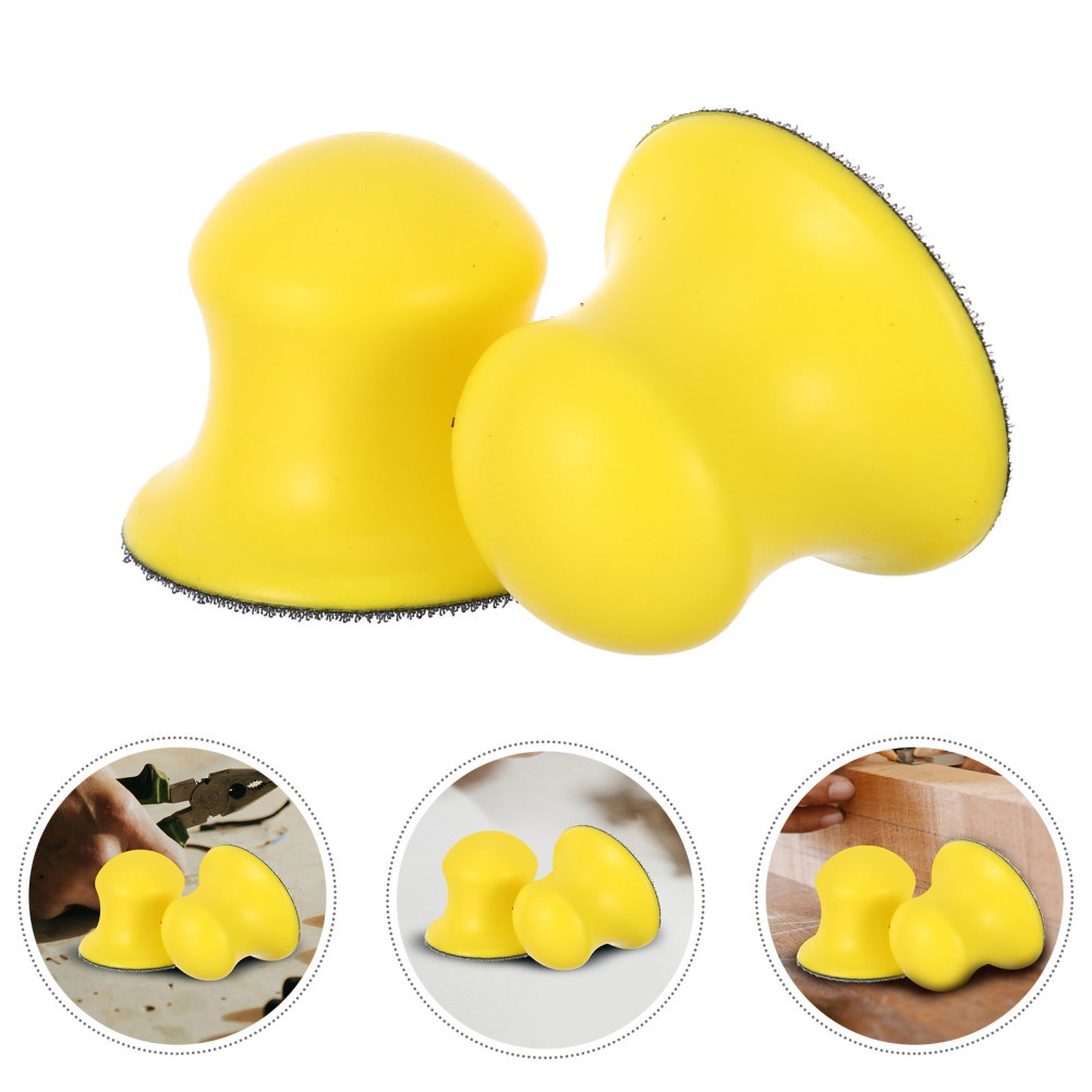 2Pcs Reusable PU Sanding Discs for Car Polishing Hand Grinding Pads Yellow