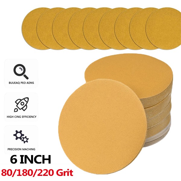 6 inch 150mm Self Adhesive Sanding Discs Sticky Backed Sandpaper 80 – 220 Grits
