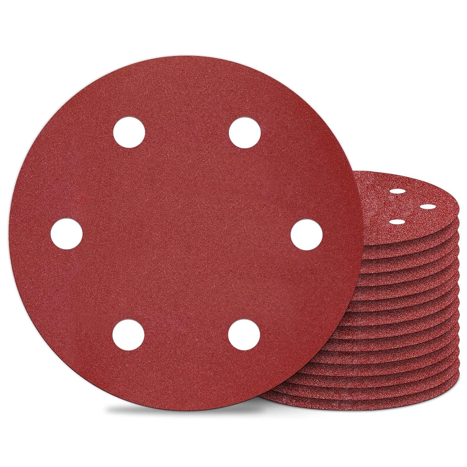 9 Inch 6 Hole Sanding Discs 180 Grit Aluminum Oxide for Drywall Sander 15PCS