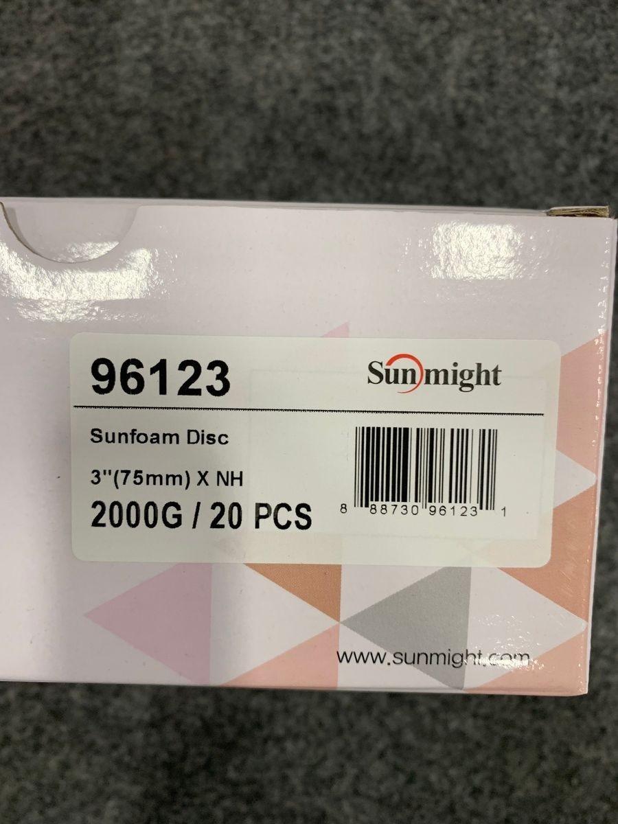 SUNMIGHT 96123 Sunfoam 3″ 2000G Grip No Hole Disc, Pack of 80