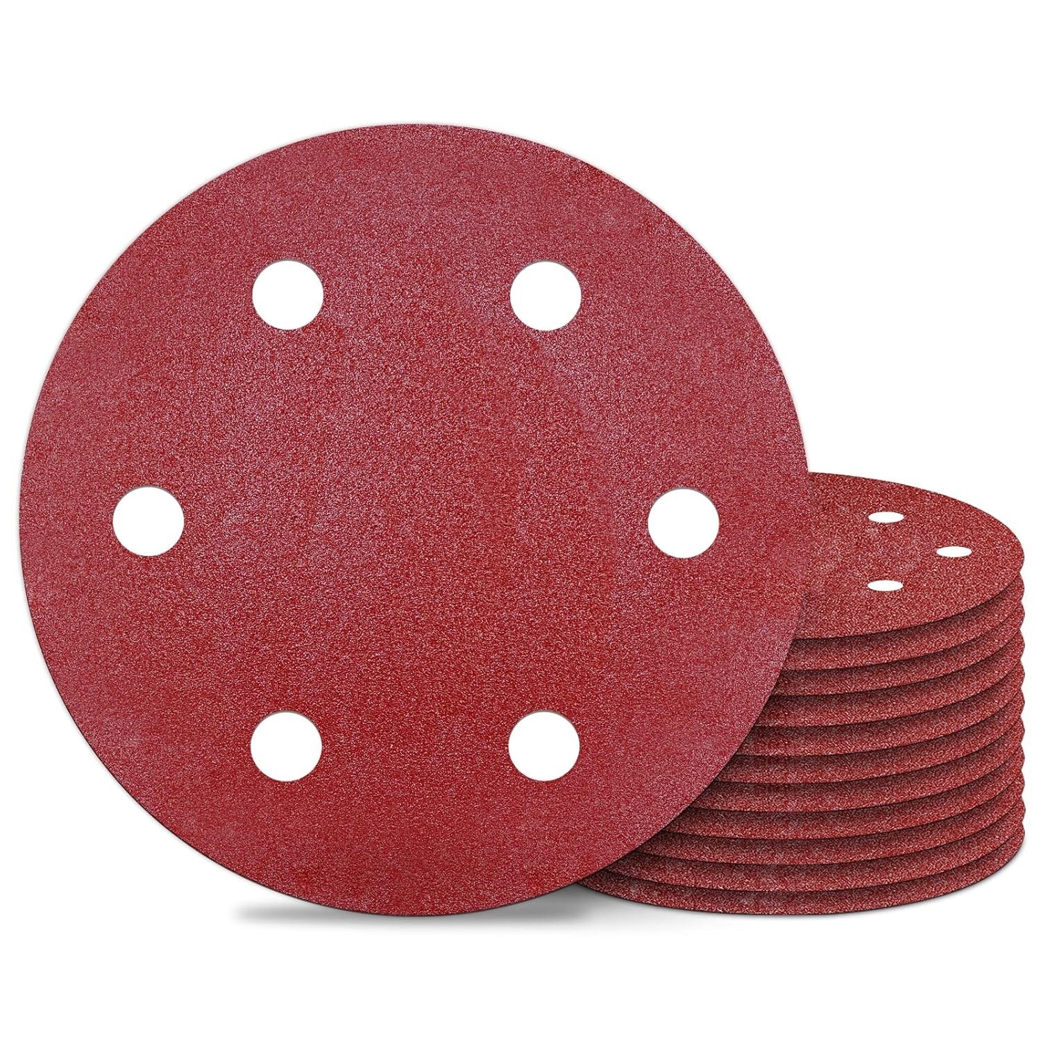 80 Grit Sanding Discs 9 Inch 6 Hole Hook and Loop 12PCS