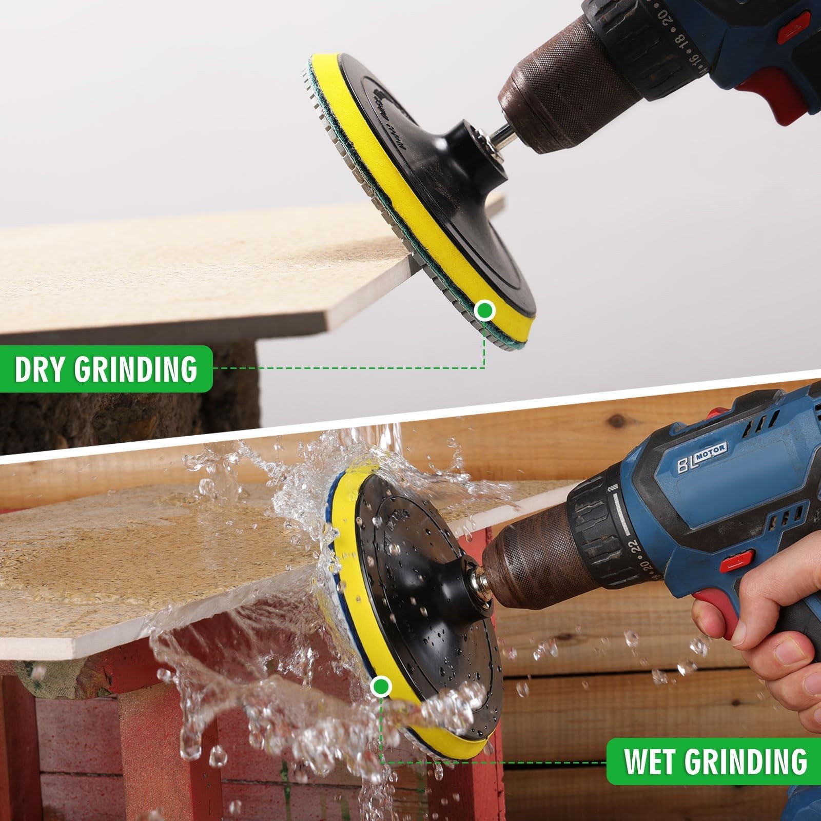 8PCS Diamond Polishing Pads 6 Inch, Wet/Dry Concrete 6 Inch 50-3000 Grit