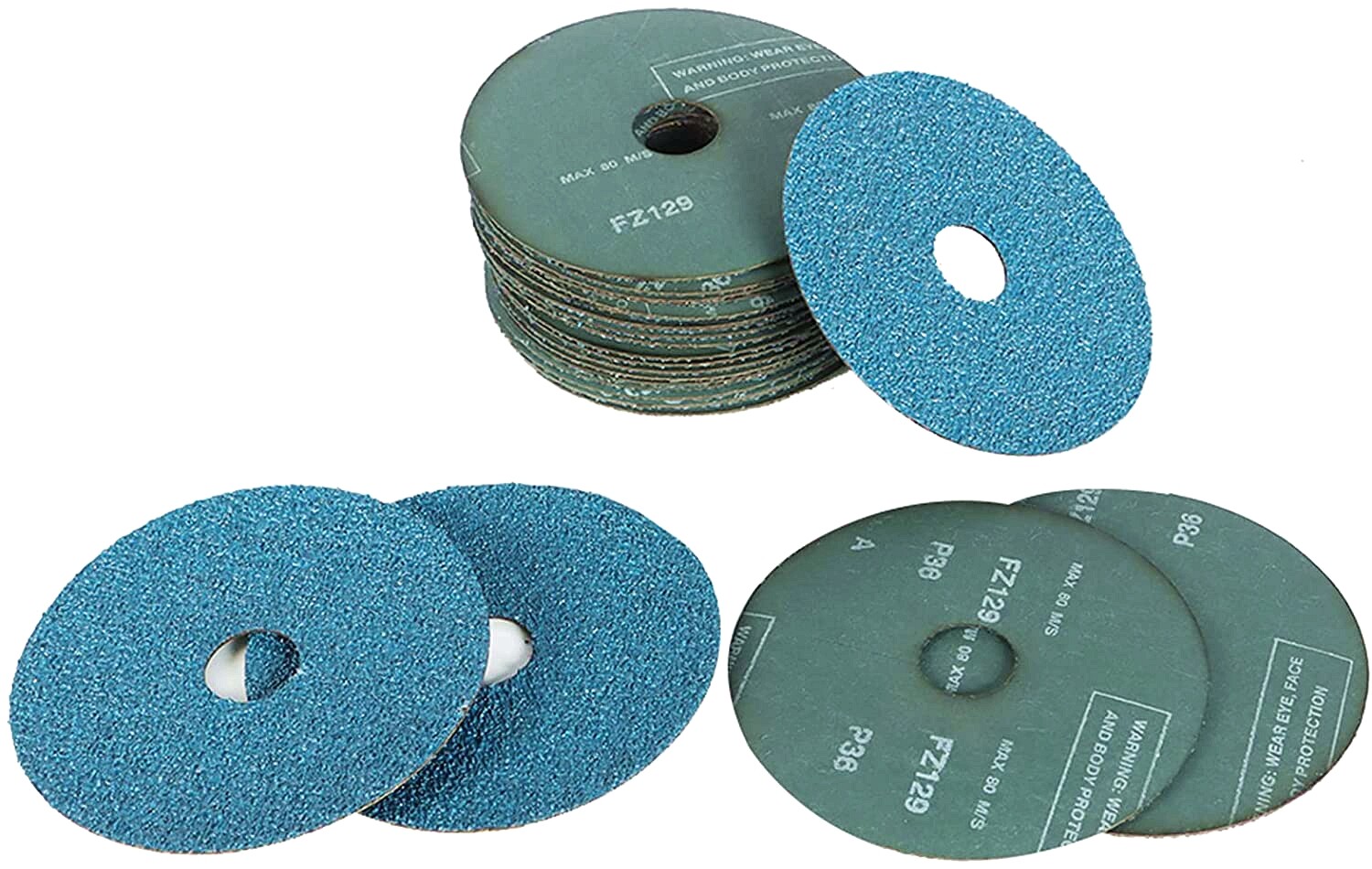 4-1/2″ Zirconia Resin Fiber Disc 16 24 36 60 80 120 Grit Sanding Grinding Discs