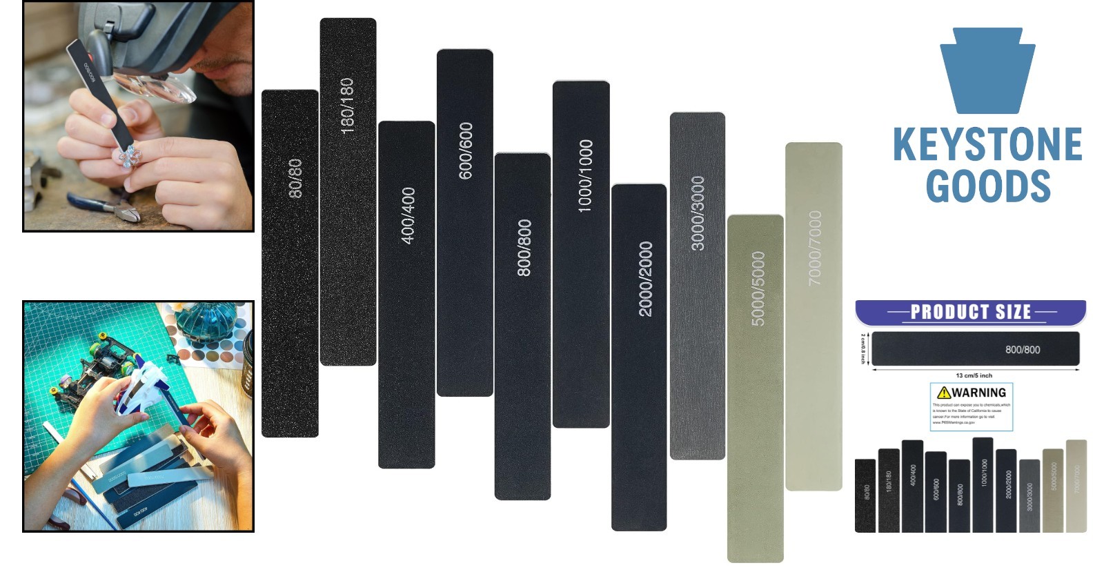 10 Pcs Assorted Grit Sanding Sticks for Model & Craft Polishing