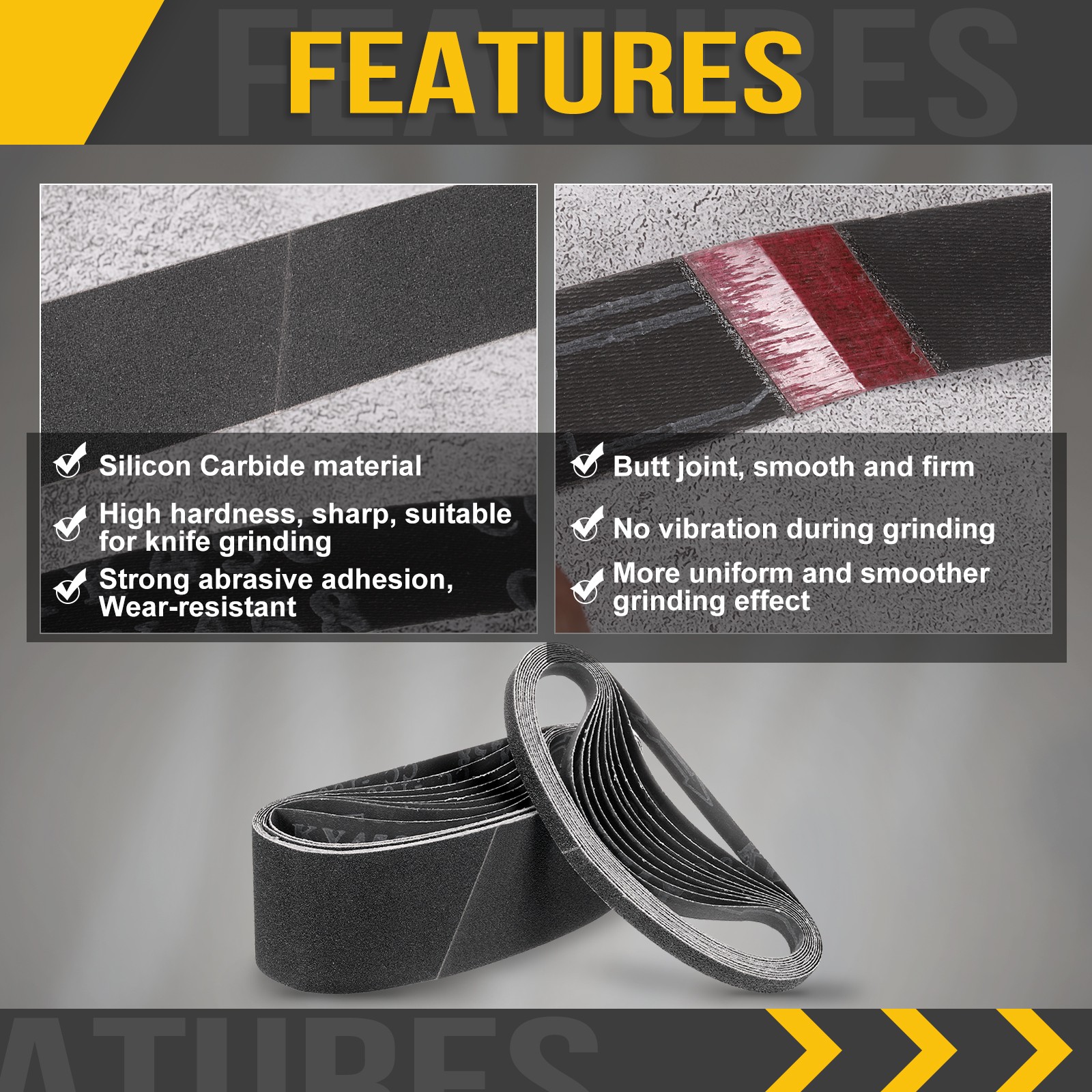 1/2″ x 12″ Sanding Belt,24Pack 400 Grit Silicon Carbide Knife Sharpener Belt