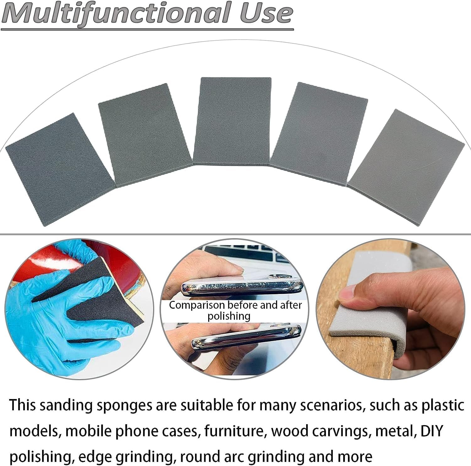 20 PCS 3 x 4 Inch 400 Grit Sanding Sponge Set, Ultra Fine Sanding Sponges