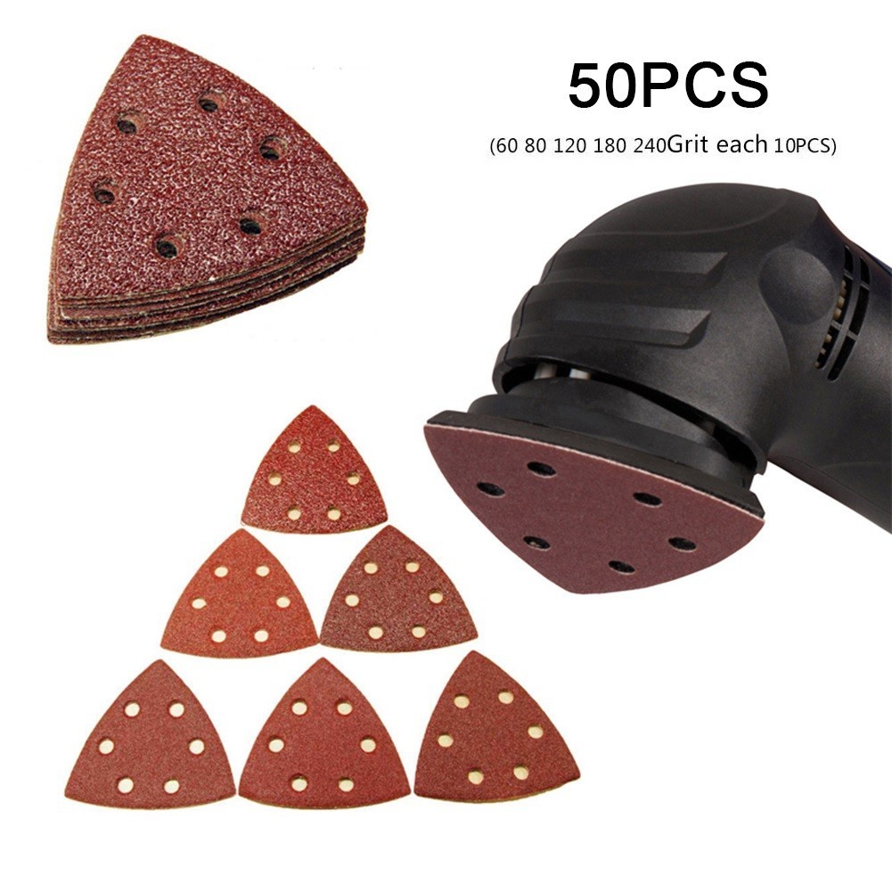 50x 90cm Sanding Sheets Paper Pads Set Triangle Sandpaper Aluminum Oxide 60-240#