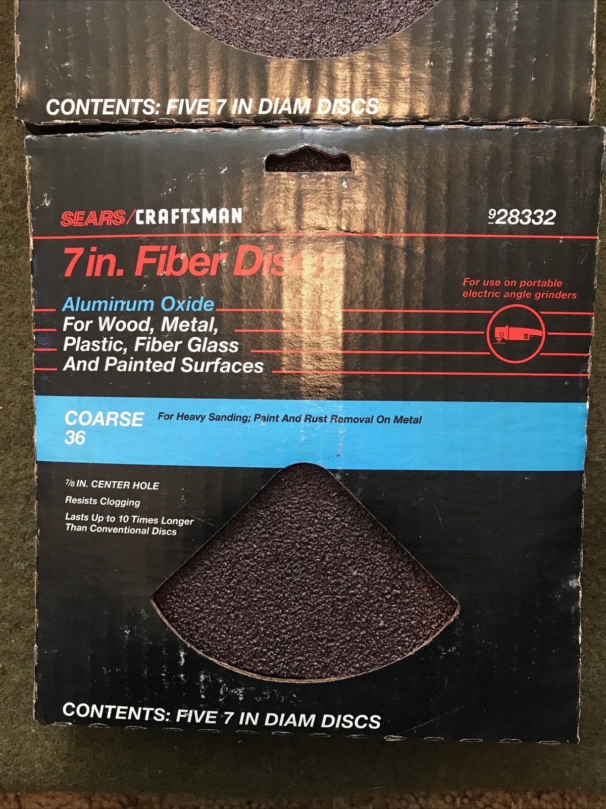 Vintage CRAFTSMAN SEARS 7” Sanding Discs Aluminum Oxide Fiber Discs. 10pc NOS