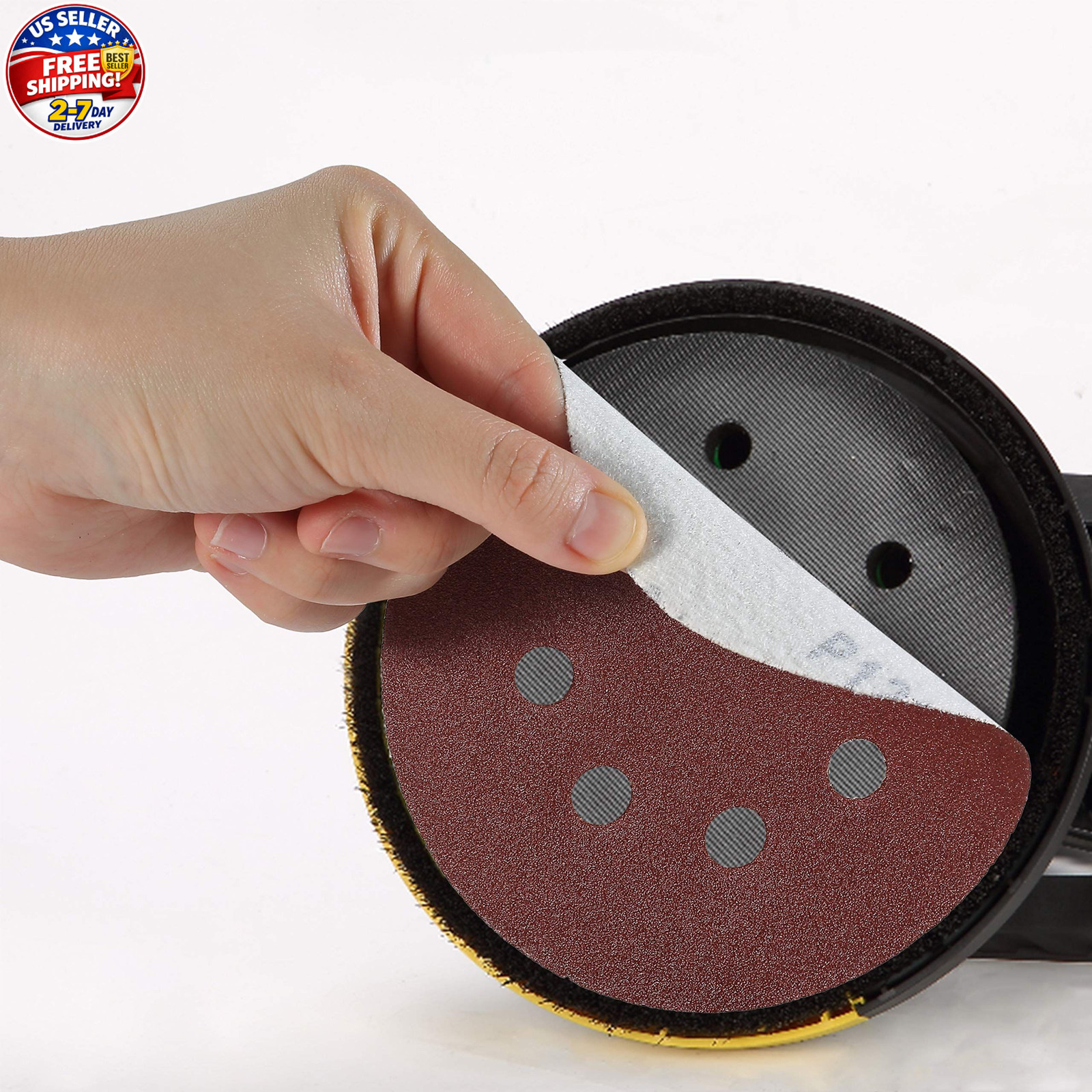 30 Pack 5 Inch 8 Hole Hook and Loop Sanding Discs Assorted Grit Orbital Sander