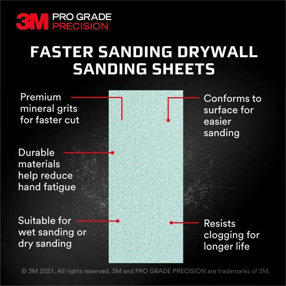 Pro Grade 4-3/16 In. X 11-1/4 In. 120-Grit Drywall Sanding Sheet (5-Pack)
