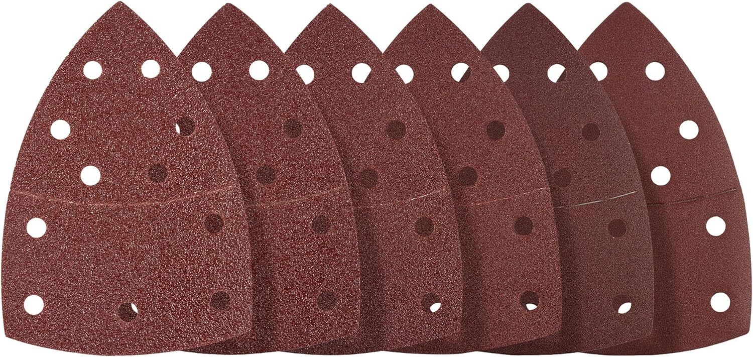 50 PCS Mouse Sander 11 Holes Detail Palm Sanding Sheet Hook and Loop Grit 40-240