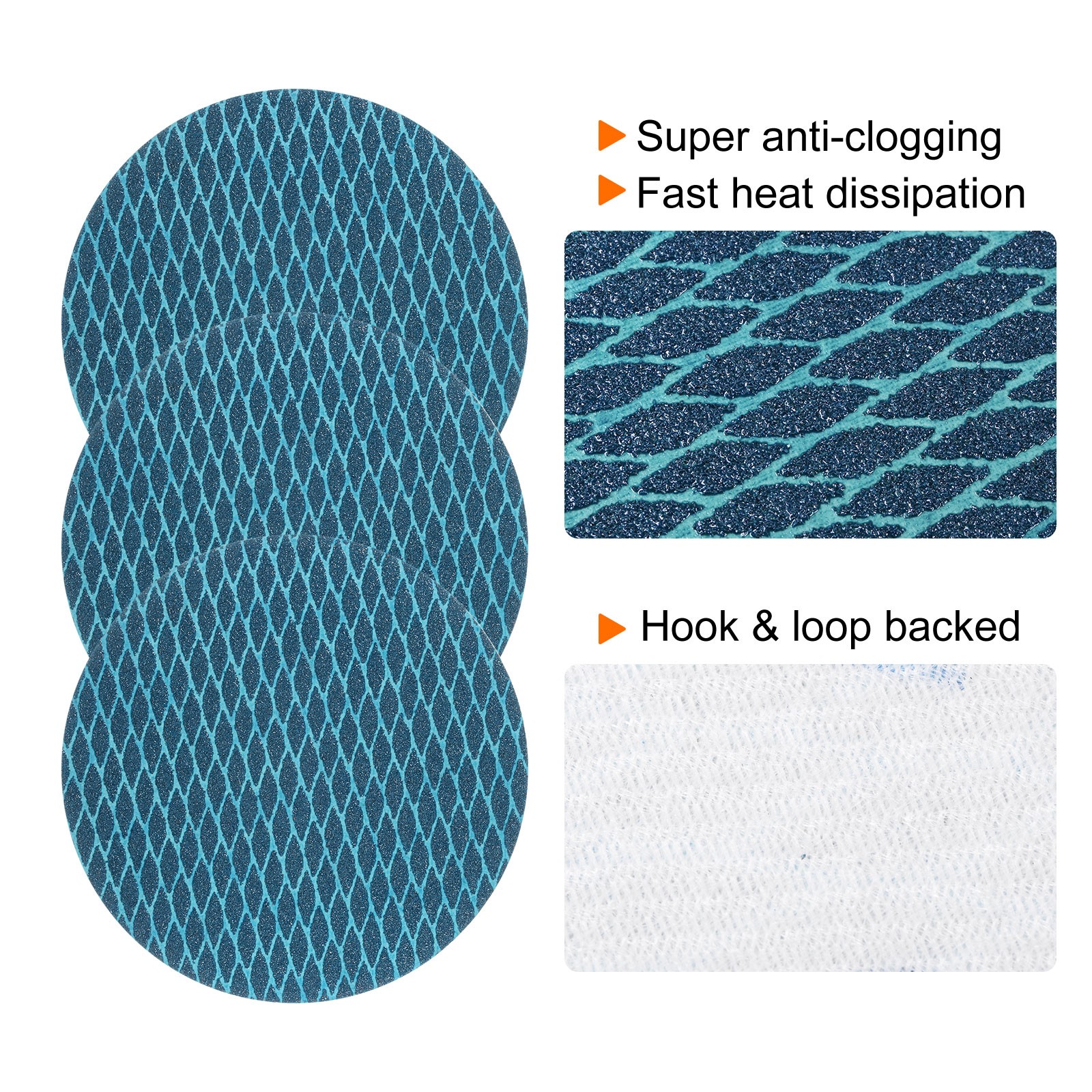 70pcs Diamond Shape Sanding Discs 6 Inch 80 Grit Hook & Loop Rhomb Sandpaper