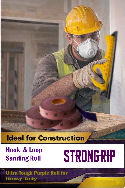 Strongrip Ceramic Mesh Roll 2-3/4 in x 22 yd Hook and Loop Purple – Choose Grit