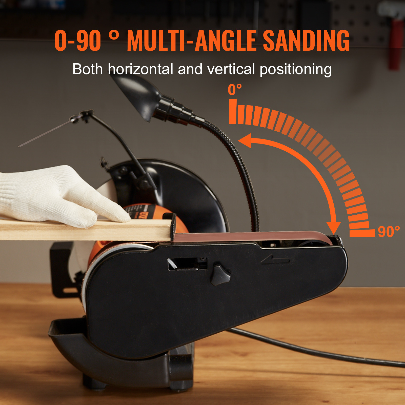 VEVOR Belt Grinder Sander Combo 8″ Bench Grinder and 2″x 28″ Belt 2.5A 3600RPM