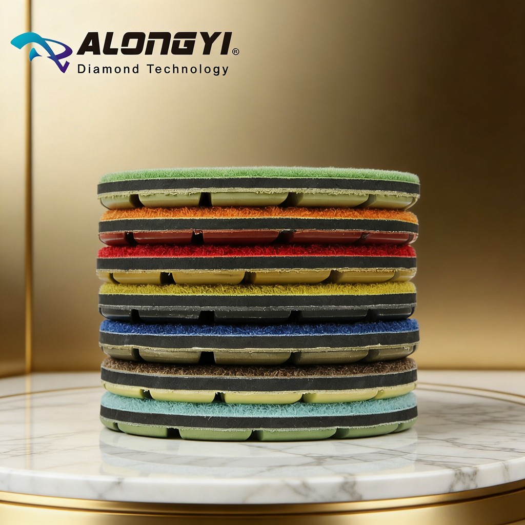 3″ 7PCS Diamond PolishingPad Kit Professional Concrete Floor SandingDisc Wet Use