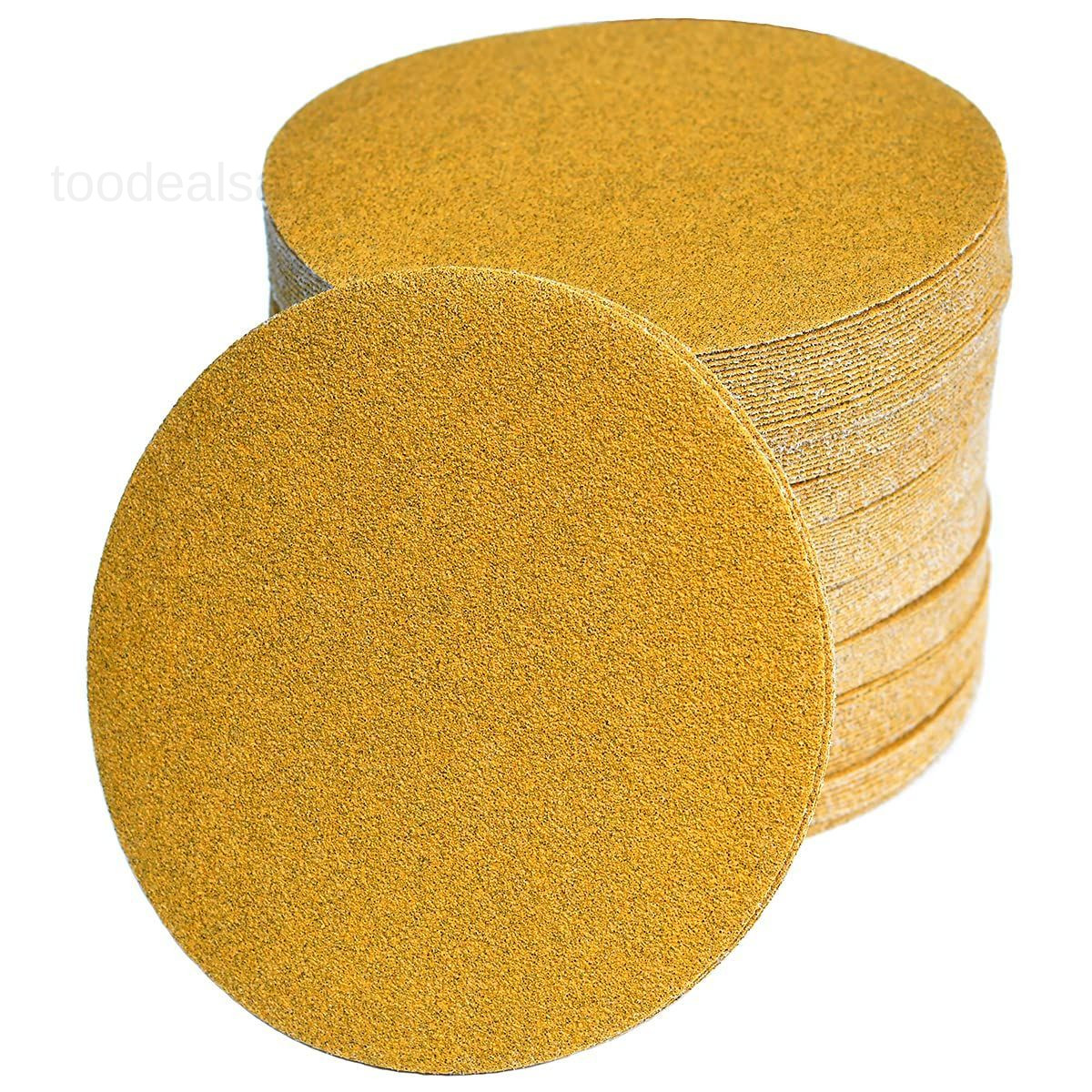 6-Inch No-Hole Hook and Loop Sanding Discs 60-Grit, 60 Grit, Gold