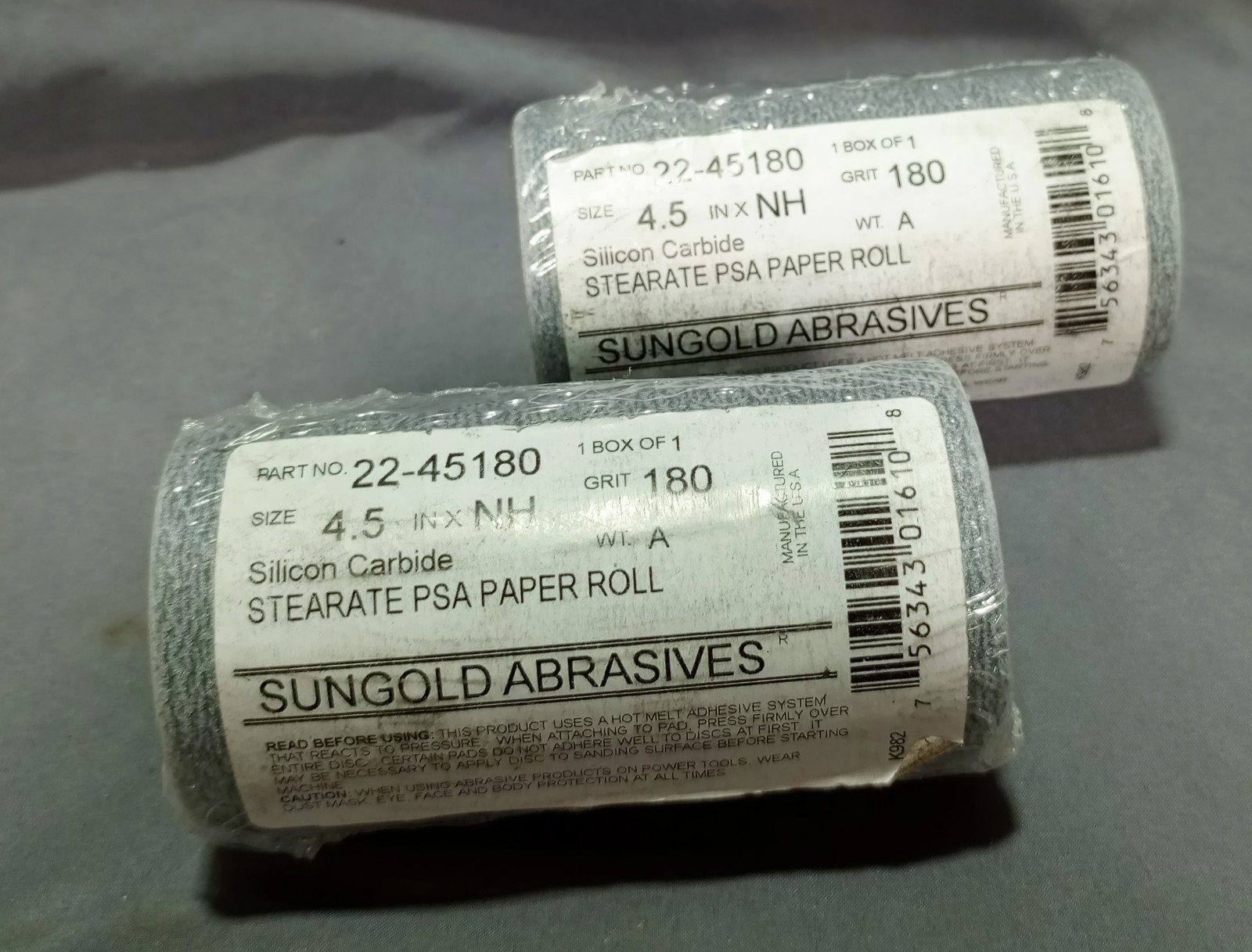 Lot Of 2 Sungold Abrasives 22-45180 Grit 180
