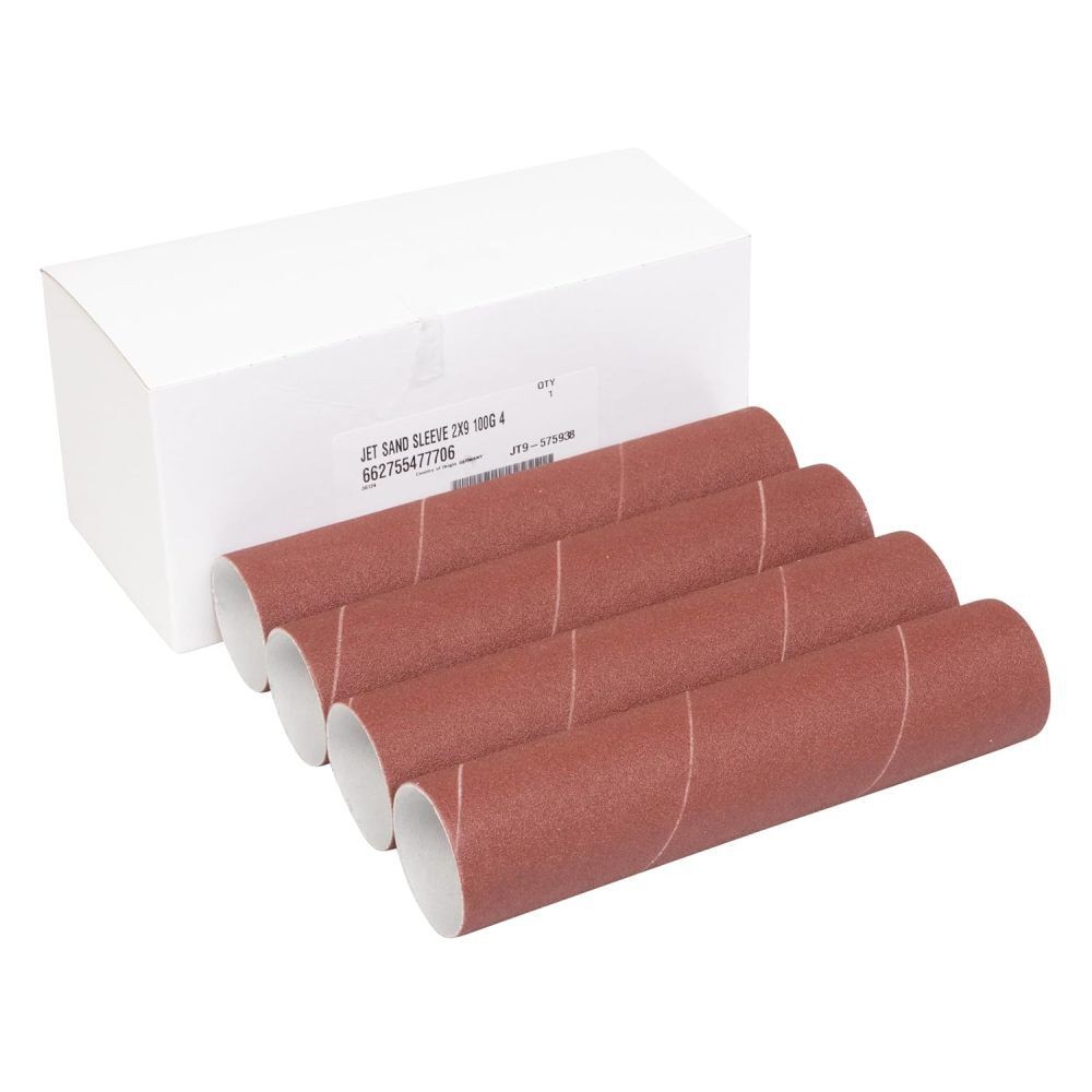 Jet 2 X 9 Inch 100 Grit Resin-Bonded Aluminum Oxide Sanding Sleeves