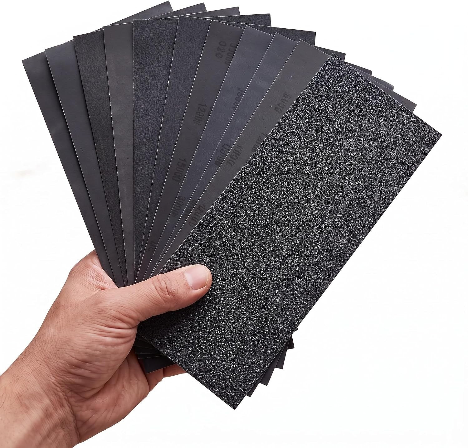 High-Quality Waterproof Silicone Carbide Sandpaper Set – 12 Sheets Assorted Grit
