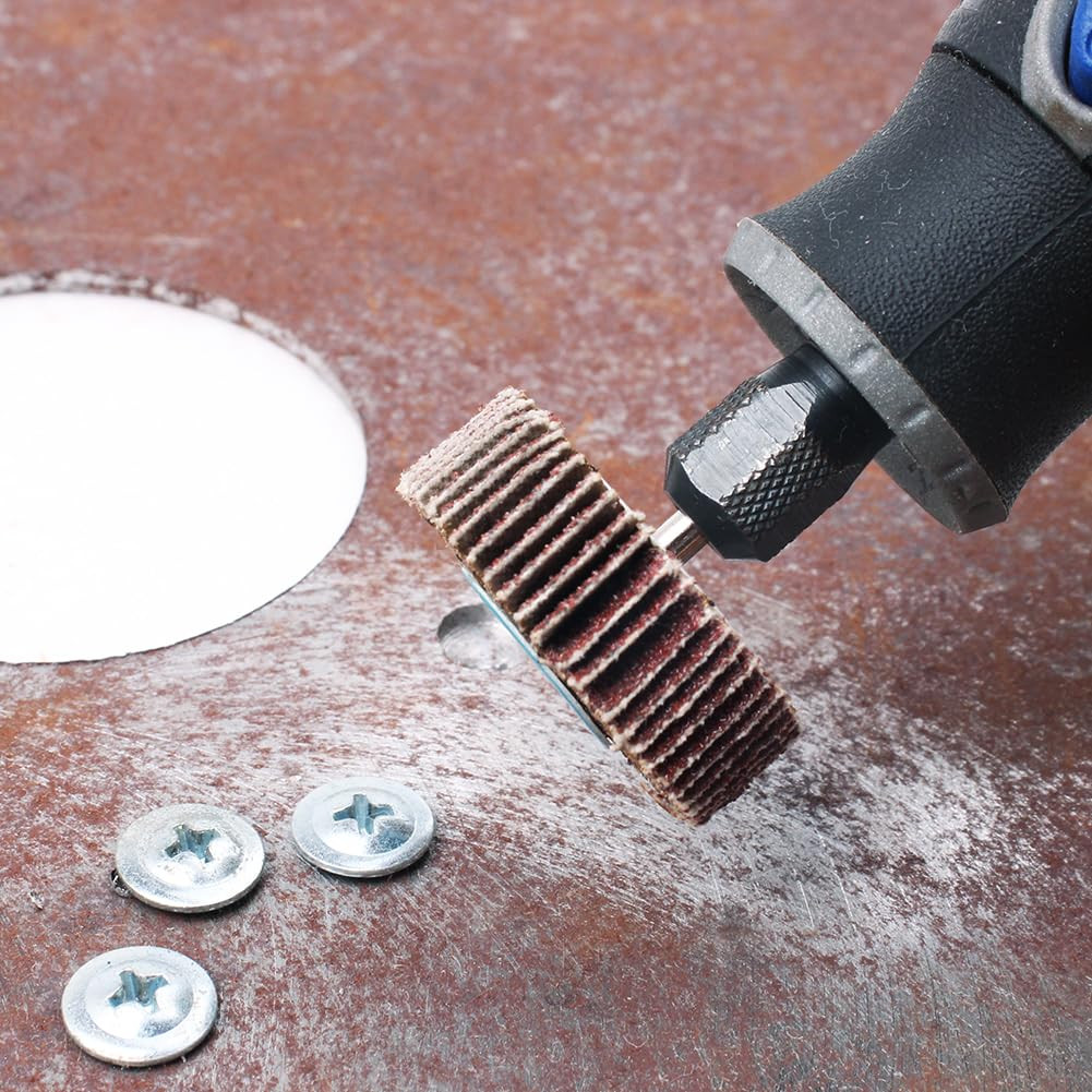 10 Pack Abrasive Flap Wheel Sander 80 Grit 1/8 Inch Shank for Drill Grinding Po