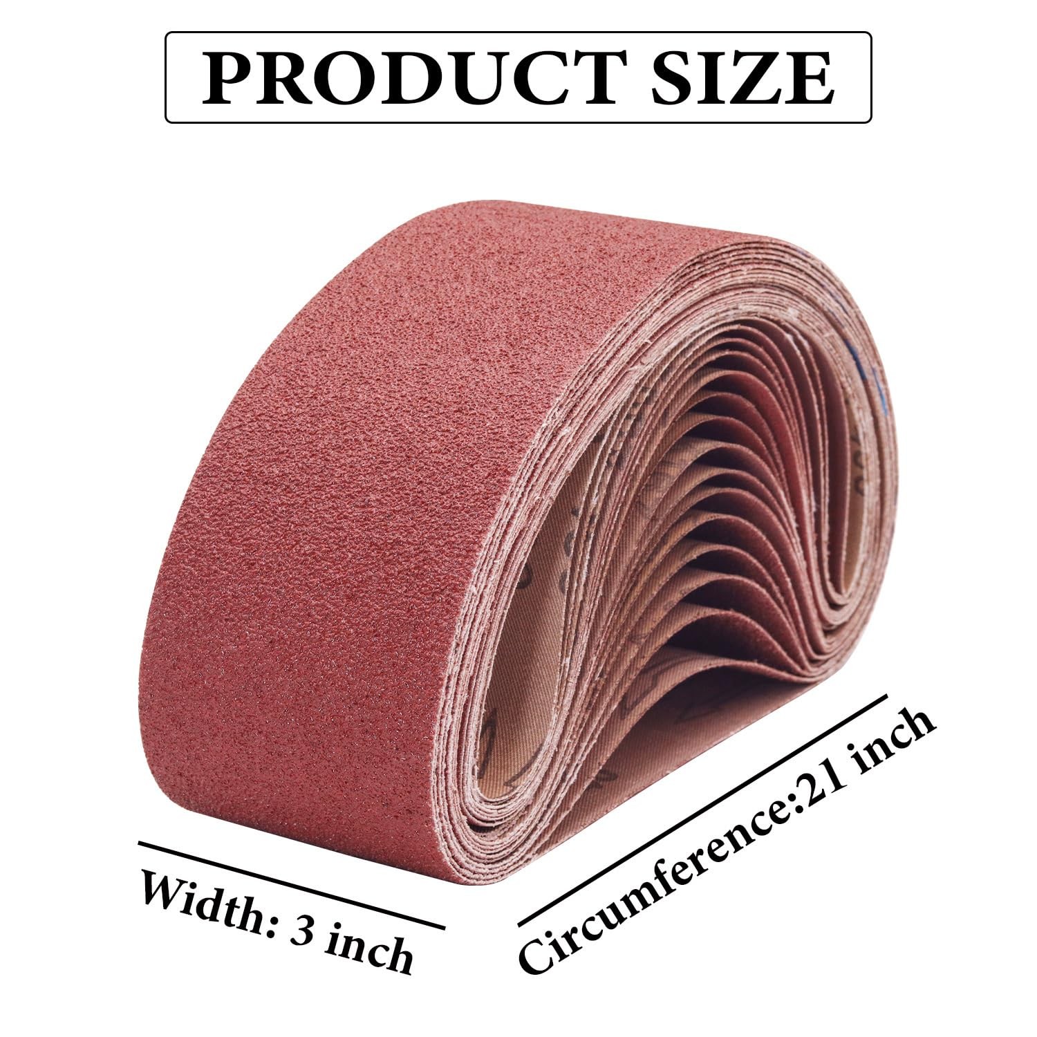 3-Inch x 21-Inch Belt Sander Paper,40 Grit Aluminum Oxide 3x21in, 40
