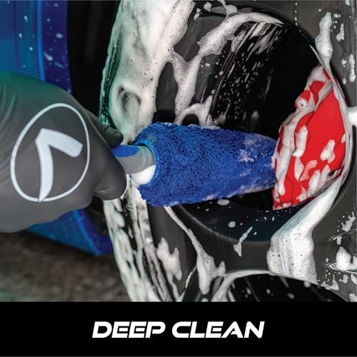 Wheel Brush or Rim Brush for Car, Metal Free, Blue, 2.5 Inch x 14.3 Regular
