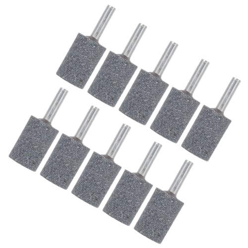 -Pack Abrasive Mounted Stone Grinding Bits, 1/4 in(6mm) Shank Aluminum 20mm 10