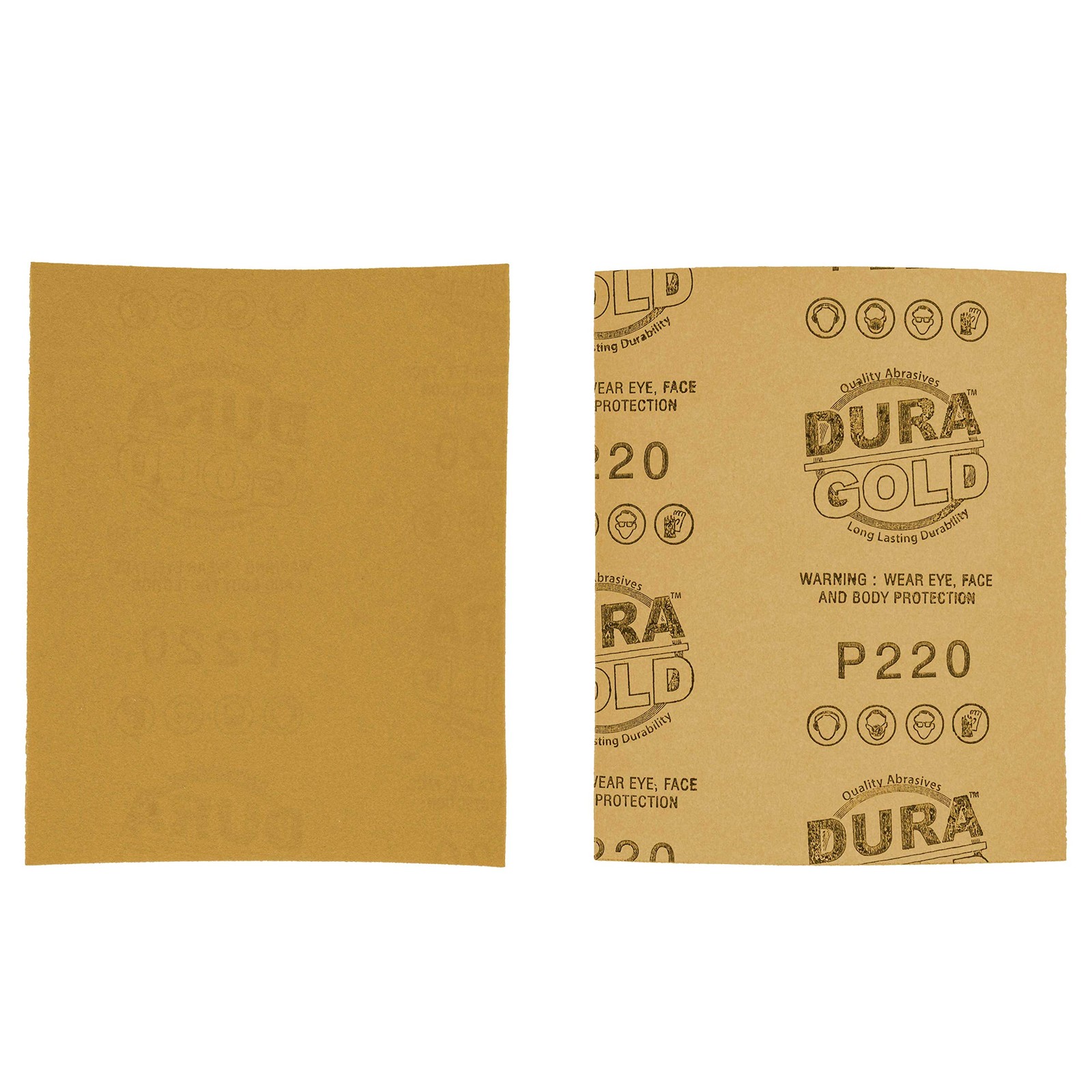 Dura-Gold Premium 1/4 Sheet Gold Sandpaper Sheets, 220 Grit (Box of 400) – Wo…