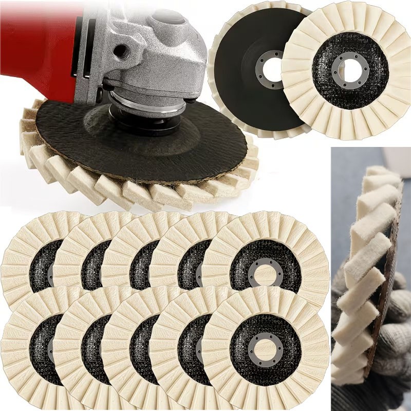 5″ Wool Felt Flap Disc Metal Working Polishing Buffing Wheel for Grinder