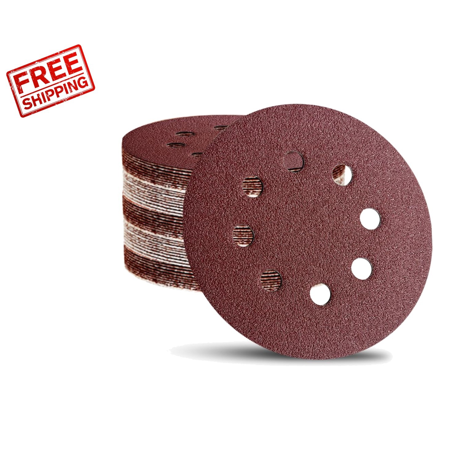 Efficient Hook & Loop Sanding Discs – 52 Pack, 5-Inch Mixed Grits for Easy Use