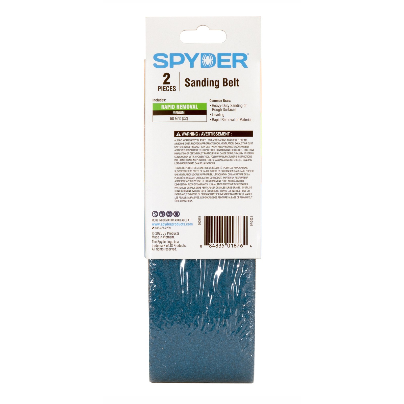 Spyder 3 in. x 21 in. 60 Grit Zirconia Tape Joint Sanding Belt (2-Pack) 500015
