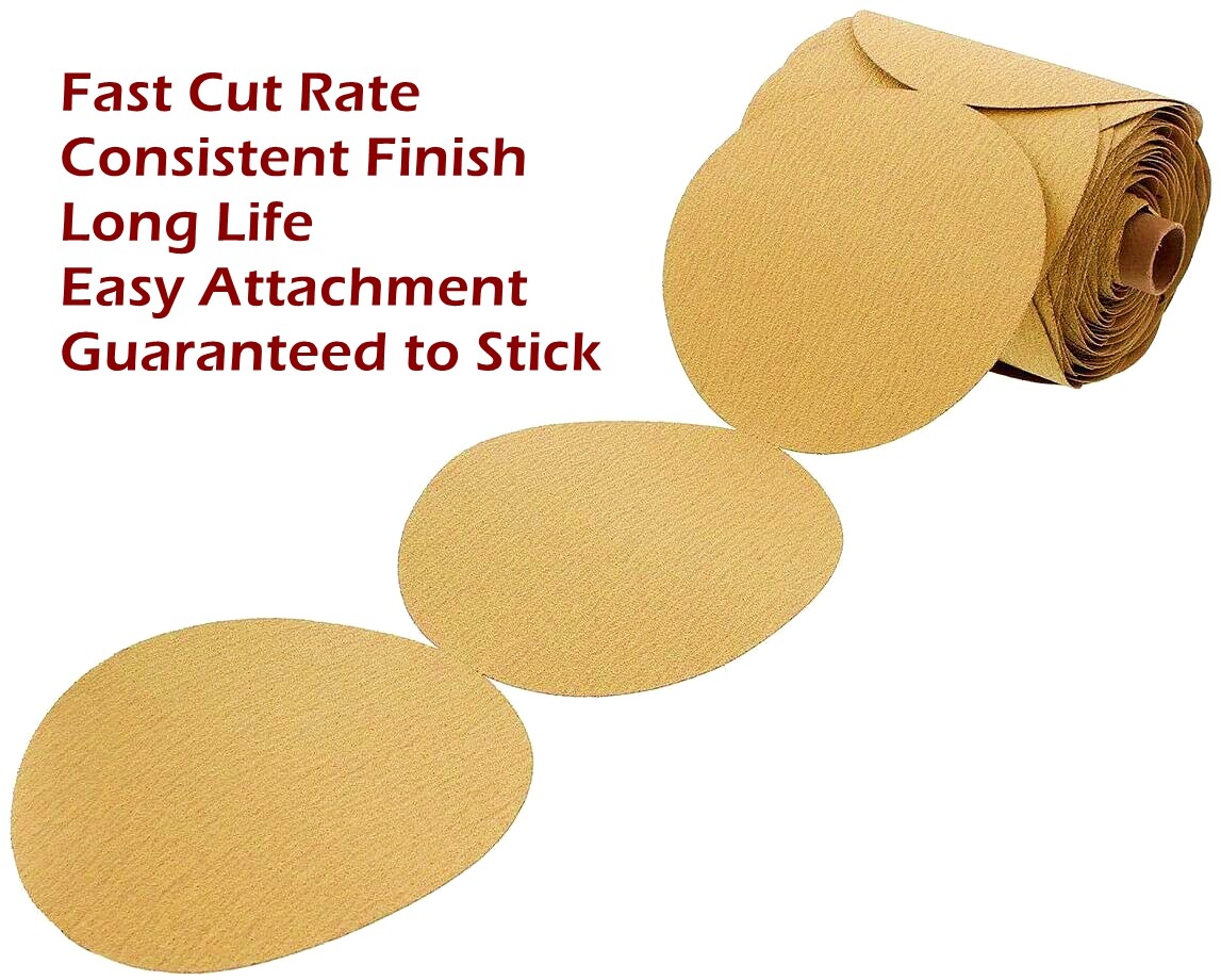 40 Grit 6 in PSA Sanding Disc Sticky Back Sandpaper 50 Pack Adhesive DA Sander